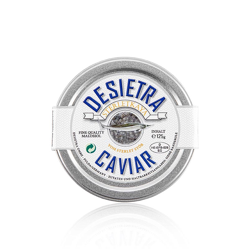 Desietra Sterletkaya kaviaar van de sterletsteur, aquacultuur Duitsland, 125 g