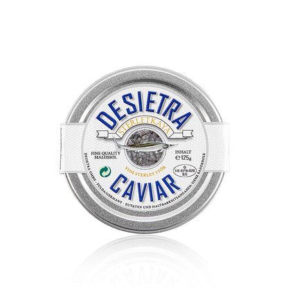 Desietra Sterletkaya kaviaar van de sterletsteur, aquacultuur Duitsland, 125 g