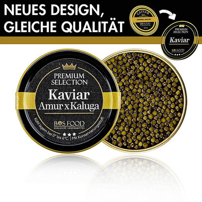 Imperial Auslese kaviaar, kruising Amoer x Kaluga steur (schrenckii x dau), China, 50 g
