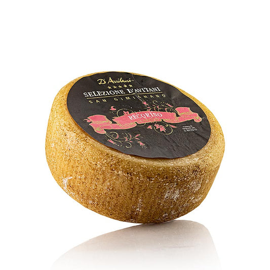 Pecorino Il Grezzo, schapenkaas, ongeveer 5 maanden gerijpt, ongeveer 1,8 kg - ambachtelijke, Italiaanse kaas van rauwe schapenmelk, met een rijping van ongeveer 5 maanden en een gewicht van ongeveer 1,8 kg