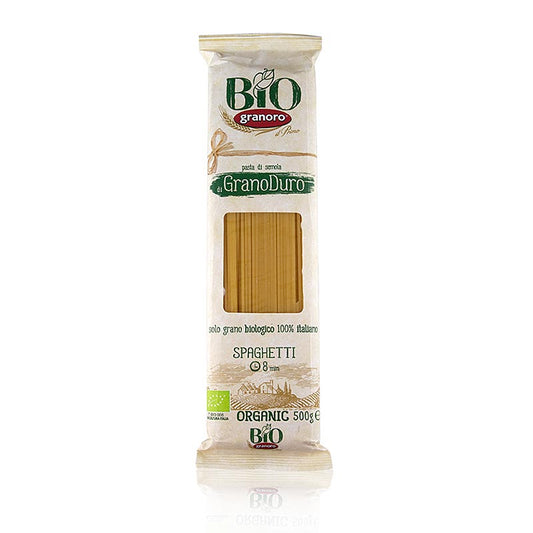 Pasta Granoro, Spaghetti Vermicelloni No12, 2mm, BIO, 500 g, biologische Italiaanse pasta van hoge kwaliteit in een verpakking van 500 gram
