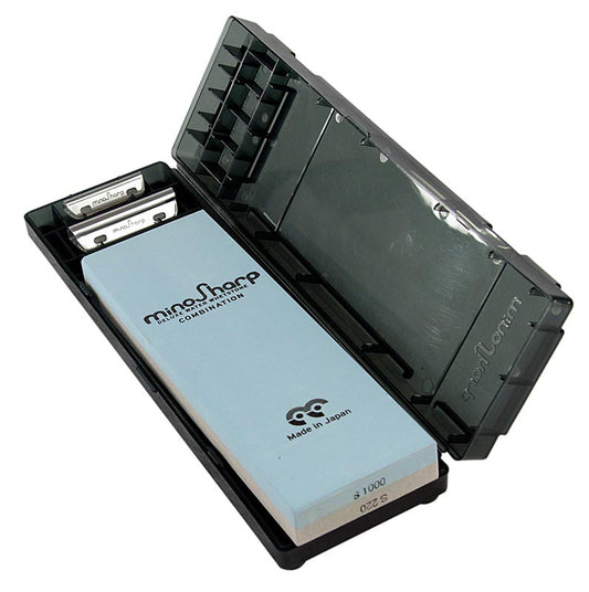 Mino Sharp slijpsteen (water) combisteen 220/1000, met plastic houder, nr. 471, 1 stuk
