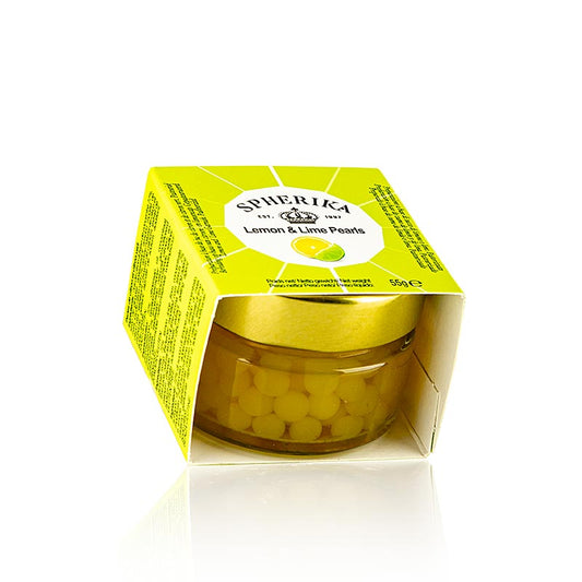 Fruitkaviaar "Citroen-limoen", parelgrootte 5 mm, bolletjes, cocktailparels, 55 g
