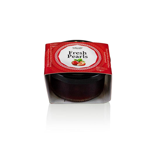 Fruitkaviaar Aardbei van 5 mm parelgrootte, ronde cocktailparels, 55 g