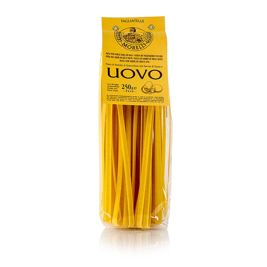 Morelli 1860 Tagliatelle al Uovo, met ei en tarwekiemen, 250 g, perfect voor heerlijke Italiaanse pastagerechten