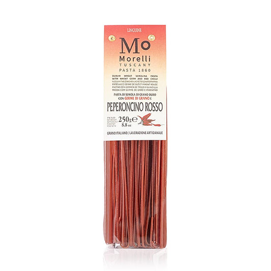 Morelli 1860 Linguine, met rode chili & tarwekiemen, 250 g