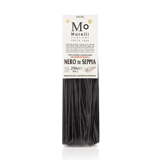 Morelli 1860 Linguine, zwart, met sepia-inktvisinkt & tarwekiemen, 250 g