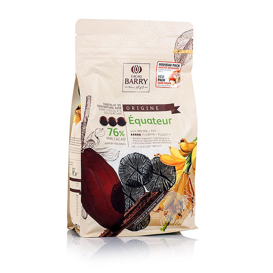 Origine Ecuador, pure chocolade, callets, 76% cacao, 1 kg