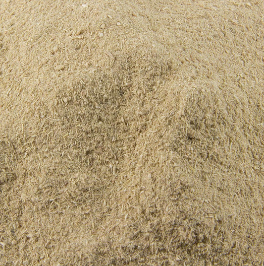 Gedroogde en gemalen 100 g citroengras productverpakking, biologisch geurig kruid