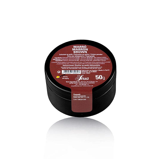Sosa voedingskleurstof, poeder, kastanjebruin, in water oplosbaar, 50 g