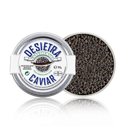 Desietra Baeriskaya kaviaar (Acipenser baerii), aquacultuur Duitsland, 50 g