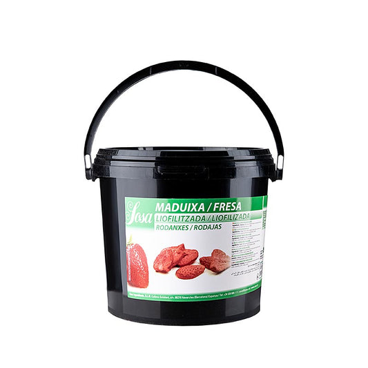 Sosa gevriesdroogde aardbeien, in plakjes (39468), 250 g - heerlijke gedroogde aardbeien in dunne plakjes, perfect voor bakken en decoreren, 250 gram verpakking