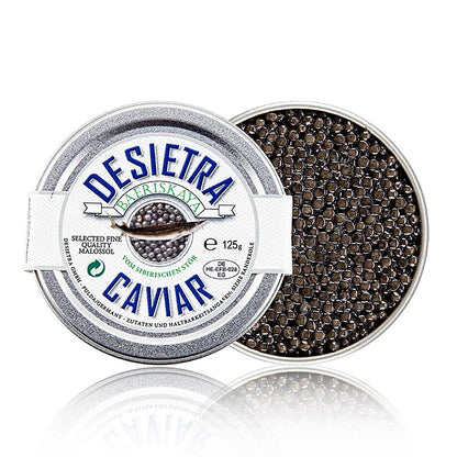 Desietra Baeriskaya kaviaar (Acipenser baerii), aquacultuur Duitsland, 125 g
