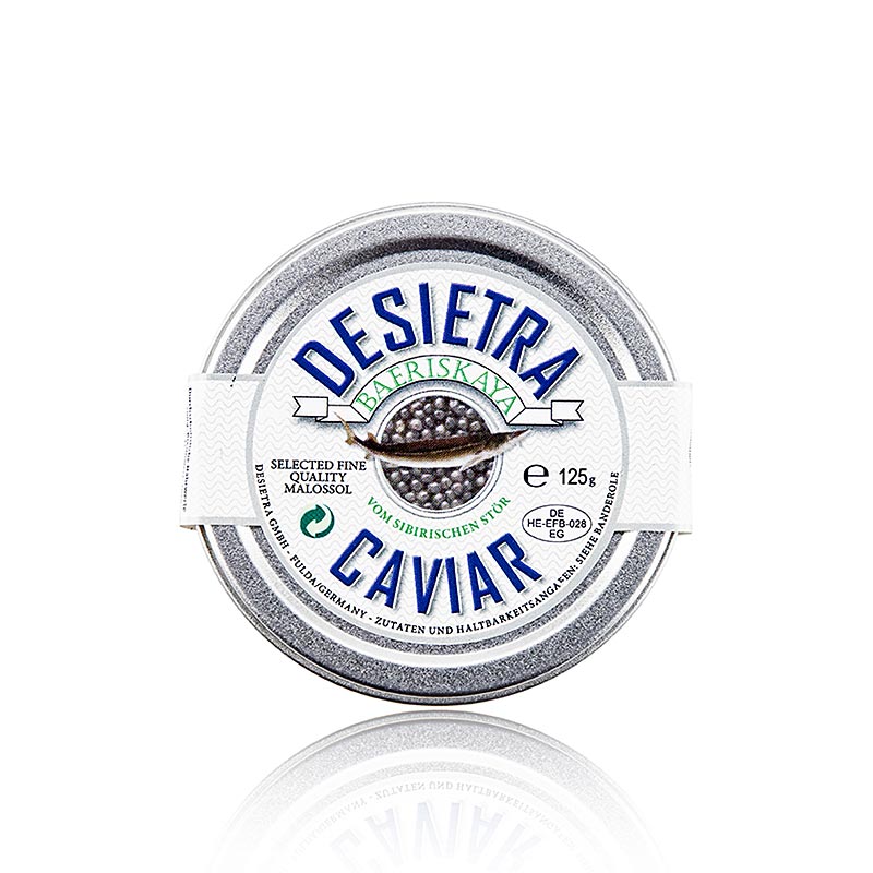 Desietra Baeriskaya kaviaar (Acipenser baerii), aquacultuur Duitsland, 125 g