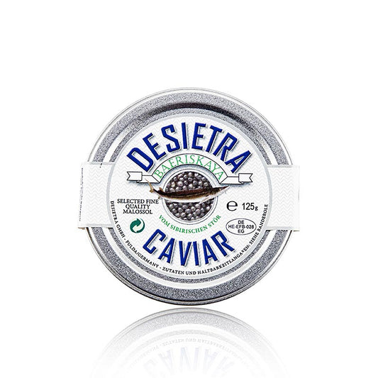 Desietra Baeriskaya kaviaar (Acipenser baerii), aquacultuur Duitsland, 125 g