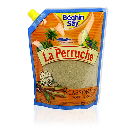 Zak van 750 g losse La Perruche bruine rietsuiker, perfect voor zoeten van koffie, thee en bakken