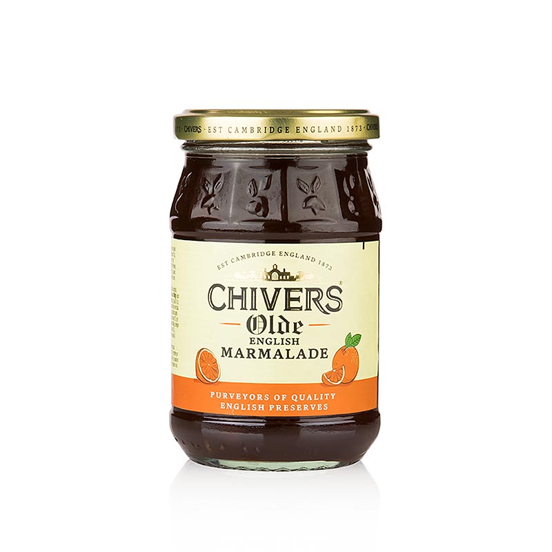 Sinaasappelmarmelade van Chivers, met grof gehakte sinaasappelschil, donker en wrang, 340 g