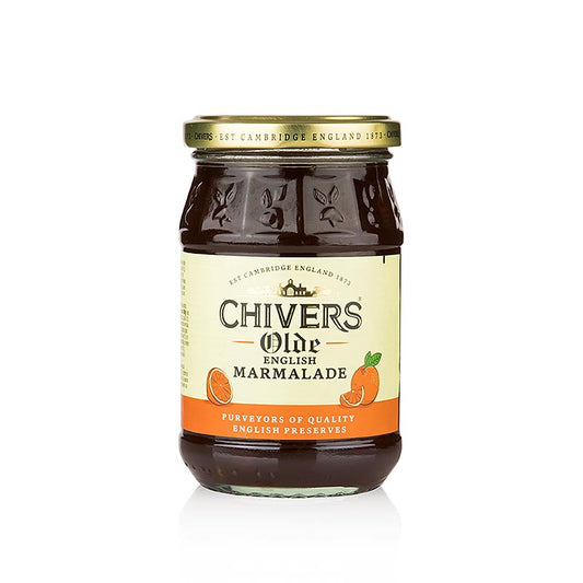 Sinaasappelmarmelade van Chivers, met grof gehakte sinaasappelschil, donker en wrang, 340 g