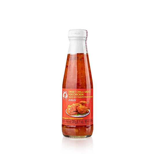 Chilisaus voor gevogelte, Gold Label, Cock Brand, 180 ml fles, heerlijke pittige saus om toe te voegen aan gevogeltegerechten