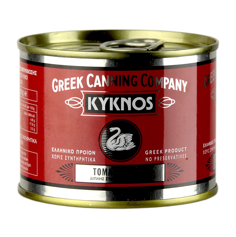 Tomatenpuree, dubbel geconcentreerd, minstens 28% tomaten, Kyknos, Griekenland, 200 g - hoogwaardige Griekse tomatenpuree van Kyknos