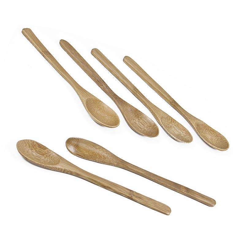 Herbruikbare bamboe koffielepels, vaatwasmachinebestendig, donkerbruin, 16 cm lang, 25 stuks
