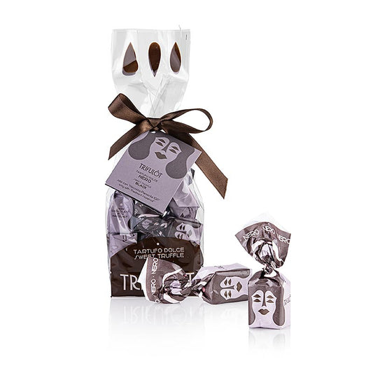 Tartuflanghe truffelbonbons "trifulòt", pure chocolade, ca. 14 g, zwart, 200 g