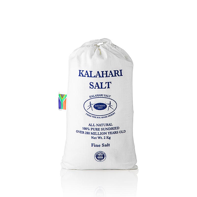 Zilverkristalzout uit de Kalahari, fijn, 2 kg - natuurlijk zout van de hoogste kwaliteit, gewonnen in de Kalahari-woestijn, verpakt in een handige 2 kg verpakking