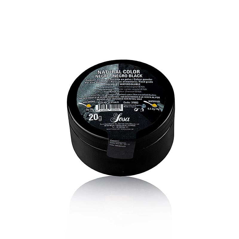 Sosa kleurstof voor levensmiddelen, poeder, zwart, in water oplosbaar, 20 g