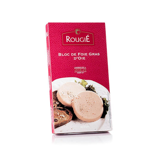 Rougié Ganzenleverblok, 2 plakken van ongeveer 40 g elk, totaal 80 g, heerlijk en smaakvol product