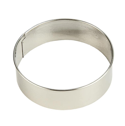 Roestvrijstalen ringvormige uitsteekvorm, glad, ø 8 cm, 2,5 cm hoog, 0,3 mm dik, 1 stuk