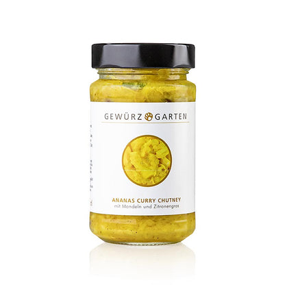 Gewürzgarten Ananas Curry Chutney, met amandelen, vlierbloesem en citroengras, 225 ml