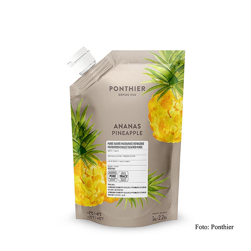 Puree - Ananas, met suiker, 1 kg