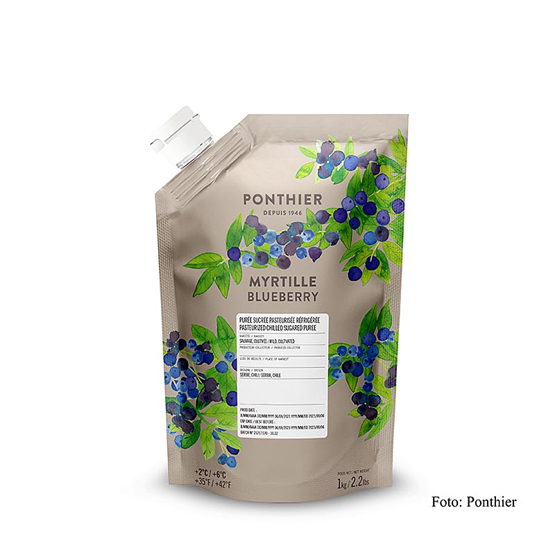Puree - bosbessen, met suiker, 1 kg