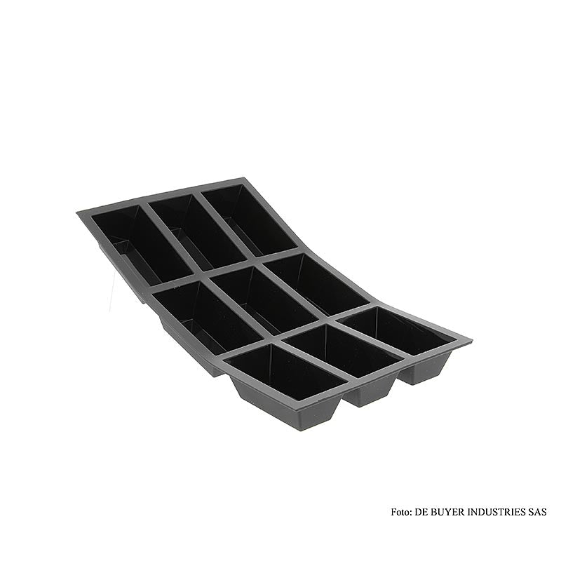 deBUYER bakvorm Moul´flex, 9 rechthoekige cakevormen, 3x8 cm, 3 cm hoog, 17,5x30 cm, 1 stuk