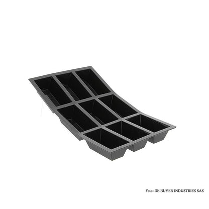 deBUYER bakvorm Moul´flex, 9 rechthoekige cakevormen, 3x8cm, 3cm hoog, 17,5x30cm, 1 stuk