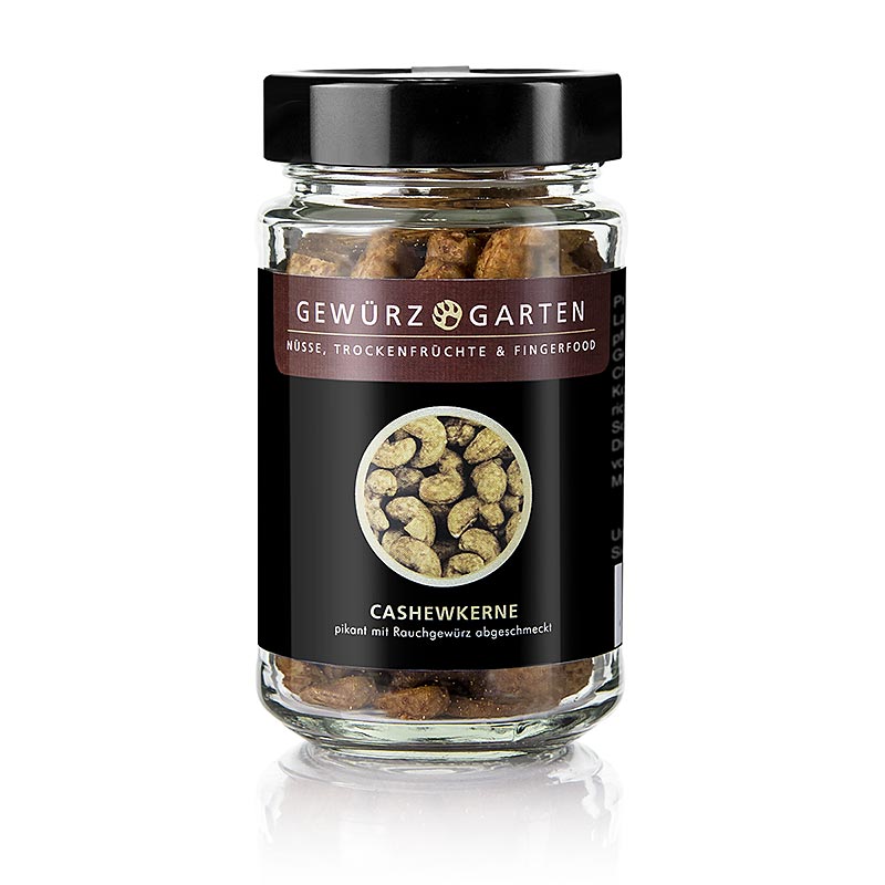 Geroosterde cashewnoten met gerookte specerijen, 110 g, verpakt in Gewürzgarten verpakking