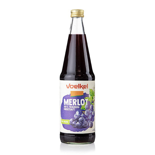 Voelkel - Merlot-druivensap, donker, 100 % direct sap, BIO, 700 ml