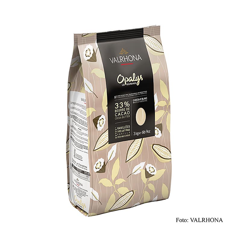 Valrhona Opalys, witte couverture, callets, 33% cacaoboter, 3 kg - hoogwaardige witte chocolade callets van Valrhona voor professionele patissiers en chocolatiers