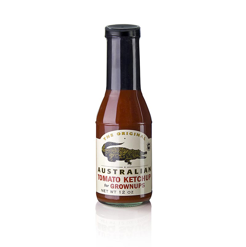 Australische tomatenketchup, licht jalapeno pikant, The Original, 355 ml - productafbeelding met pittige ketchupfles van 355 ml van Australische oorsprong