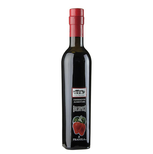 250 ml fles Casa Rinaldi Aceto Balsamico Kruiden met Aardbeien, 6% zuurgraad