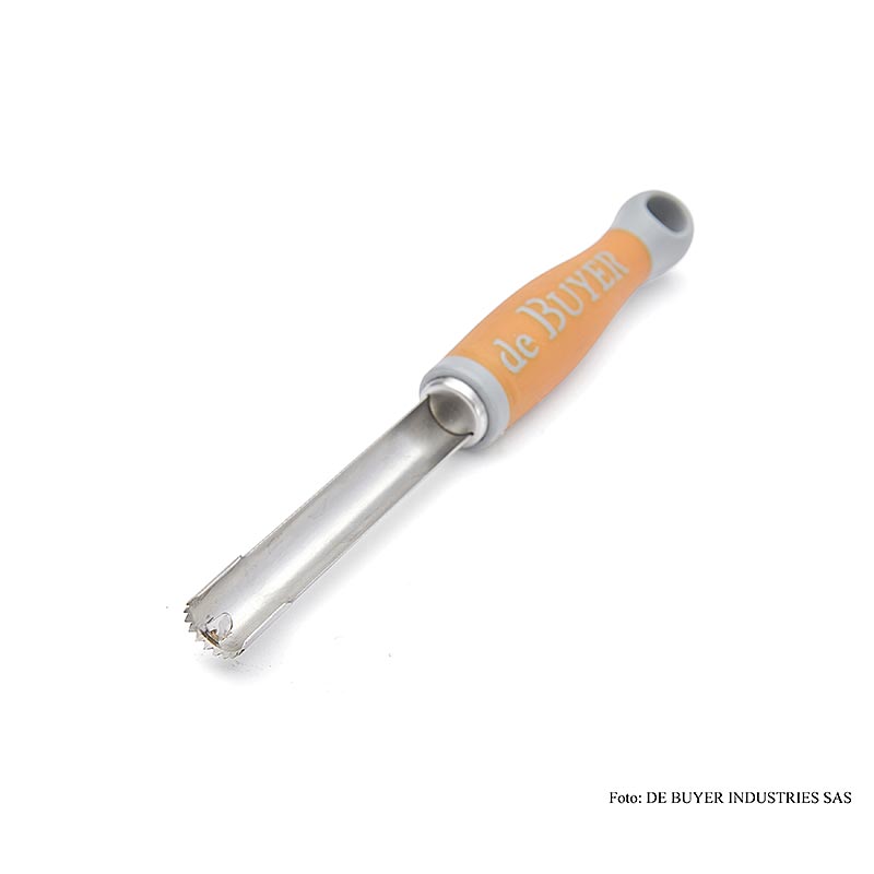 deBUYER Ontpitter "Universal", ø 13 mm, 9 cm lang, roestvrij staal/kunststof oranje, 1 stuk