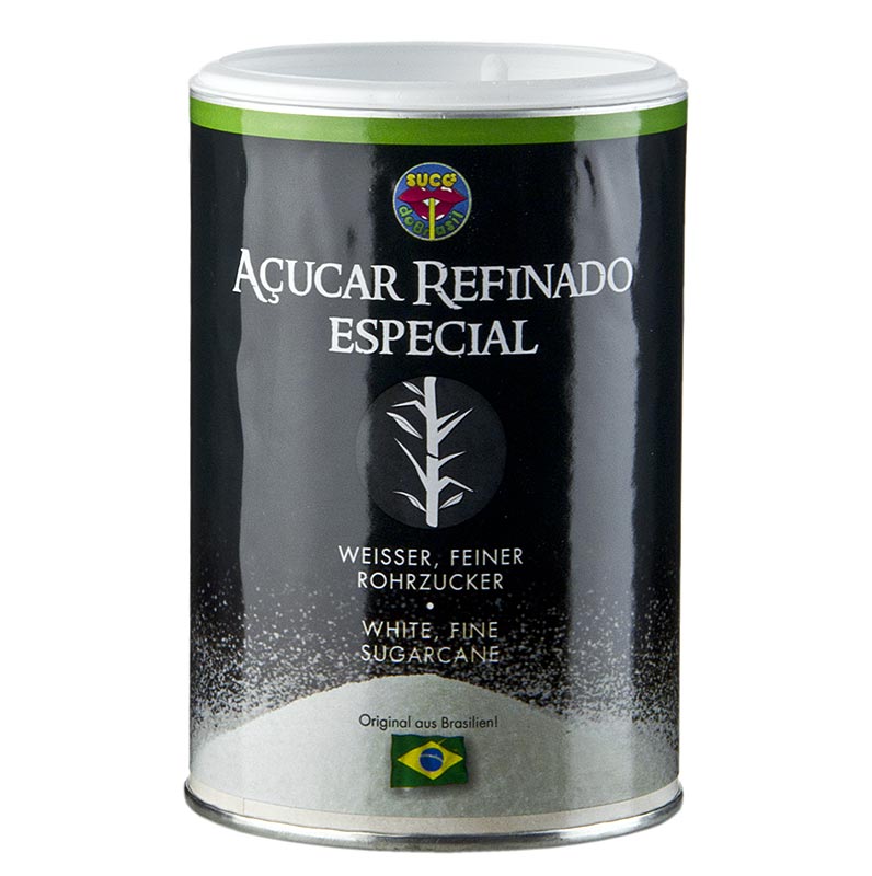 Rietsuiker speciaal, wit en fijn van structuur, perfect voor het maken van cocktails, afkomstig uit Brazilië, verpakt in een 250 gram verpakking