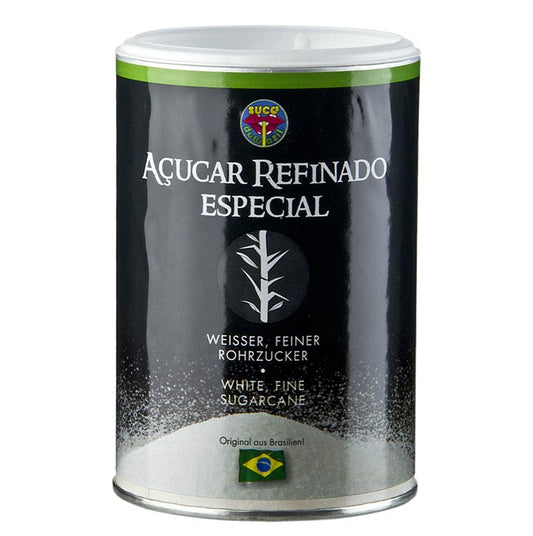 Rietsuiker speciaal, wit en fijn van structuur, perfect voor het maken van cocktails, afkomstig uit Brazilië, verpakt in een 250 gram verpakking