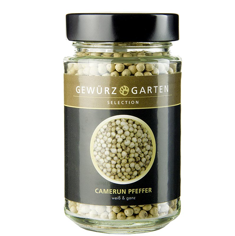 Biologische Gewürzgarten Camerun peper, hele witte peperkorrels, 150 g verpakking