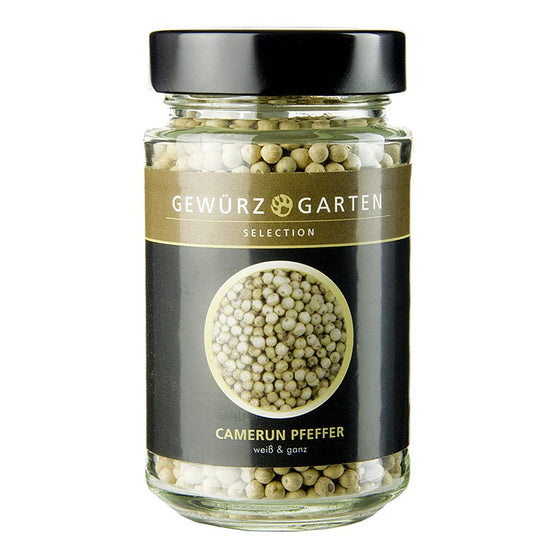 Biologische Gewürzgarten Camerun peper, hele witte peperkorrels, 150 g verpakking