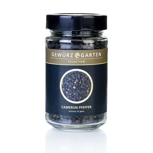 Zwarte hele Kameroense peper van 125 g, verpakt in Spice Garden verpakking
