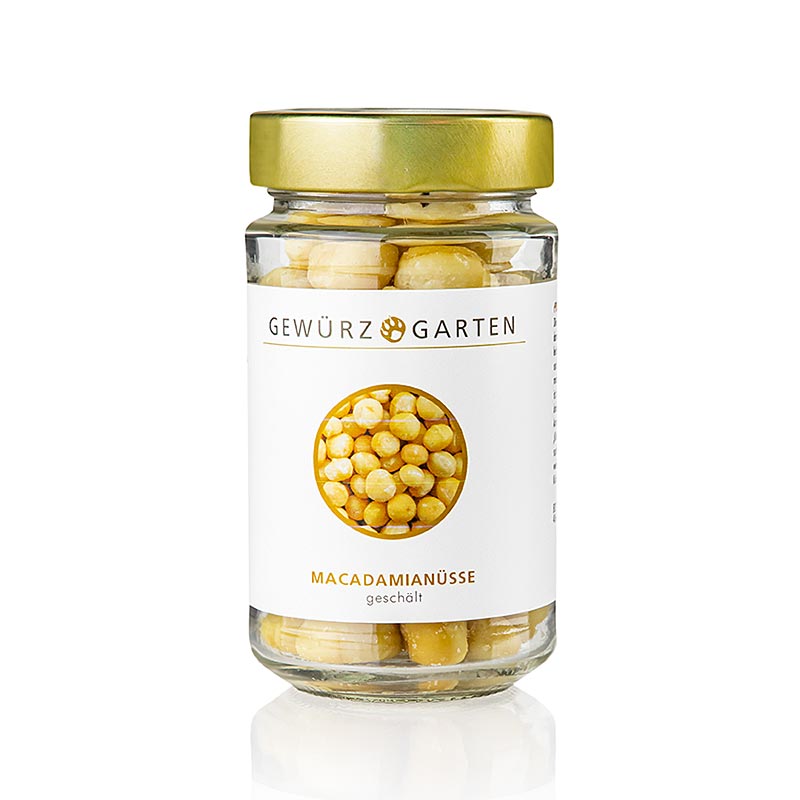 Foto van een zakje Spice Garden Macadamianoten, gedopt, ongezouten, 120 g, perfecte gezonde snack voor tussendoor