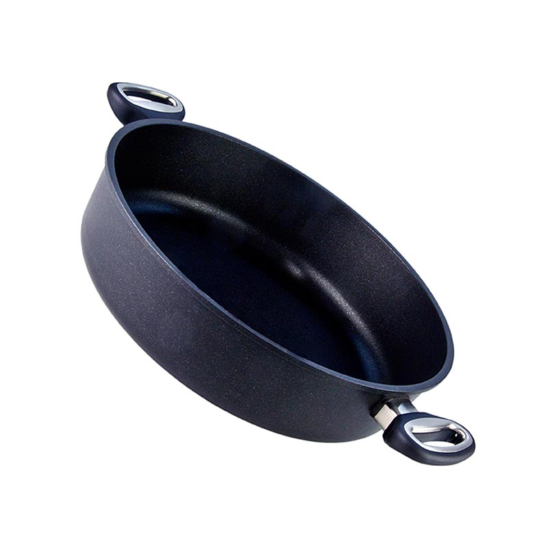 AMT Gastroguss braadslede voor inductie, met een diameter van 32cm en een hoogte van 8cm, verkrijgbaar in een enkele stuk