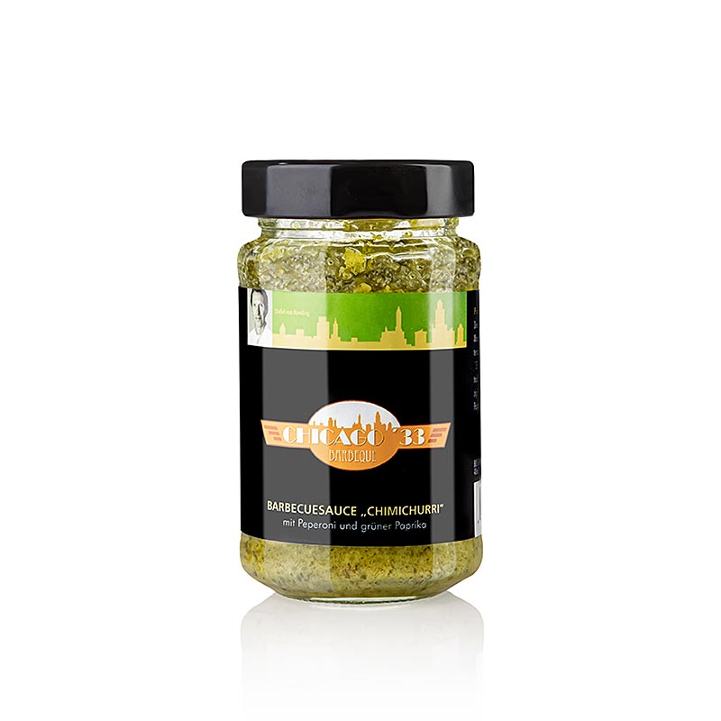 CHICAGO ´33 Chimichurri, groen, BBQ-saus met groene paprika & peperoni, 225 ml