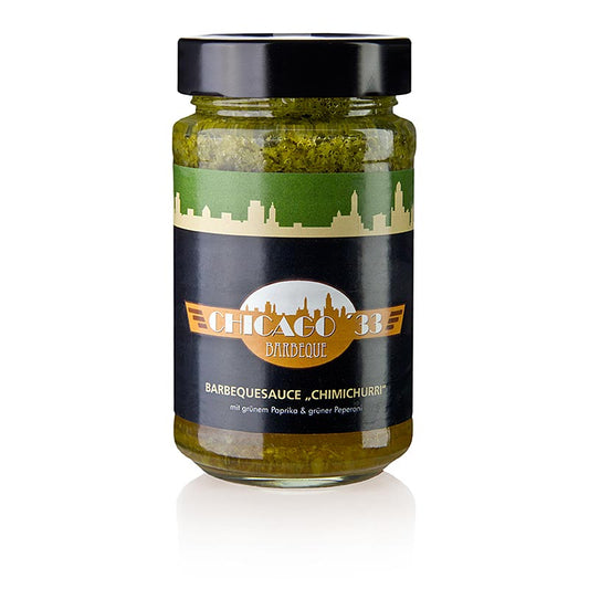 Chimichurri saus met groene en chilipepers, perfect voor BBQ, 225 ml fles